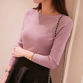 Cotton Candy Boatneck Knit Top