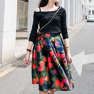 Eva Fashion Floral Midi Skirt