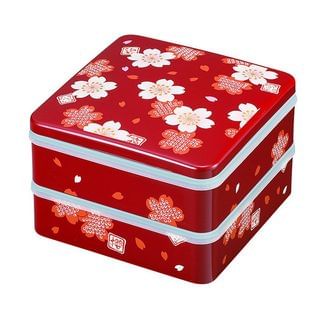 Hakoya Hakoya 18.0 Square 2 Layers Lunch Box Sakura Makie Red