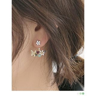 PINKROCKET Flower Butterfly Earrings