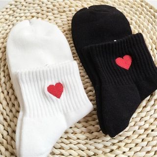 SouthBay Shoes Heart Embroidered Socks