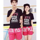 Set: Print Short Sleeve Couple Matching T-Shirt + Print Shorts от YesStyle.com INT Set: Print Short Sleeve Couple Matching T-Shirt + Print Shorts от YesStyle.com INT
