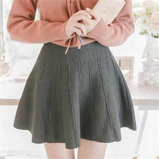 Attrangs A-Line Knit Miniskirt