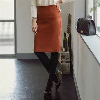 ode' Brushed-Fleece Pencil Skirt
