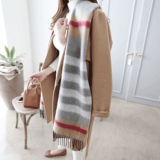 DAILY LOOK Double-Breasted Wool Blend Coat With Sash
