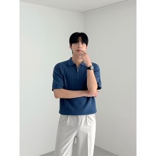 Collared Cable-Knit Top