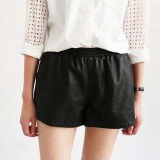 Piko Faux Leather Shorts