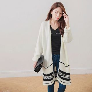 Tokyo Fashion Patterned Knit Jacket White - One Size