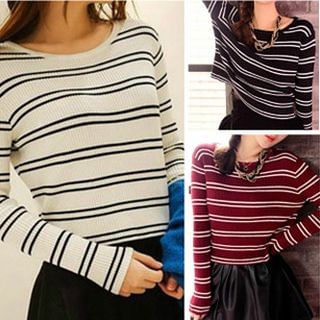 Coralie Striped Knit Pullover