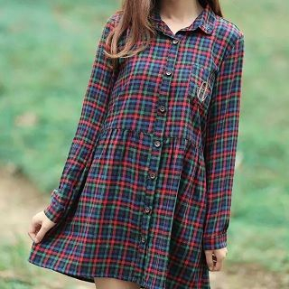 TOJI Plaid Shirtdress