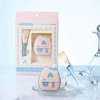 AMORTALS - Fishtail Foundation Brush & Powder Puff Set Set of 2