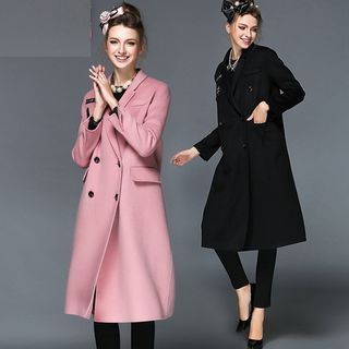 Ovette Appliqu  Double-Breasted Coat