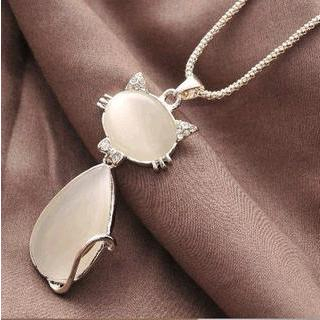 Best Jewellery Crystal Cat Necklace