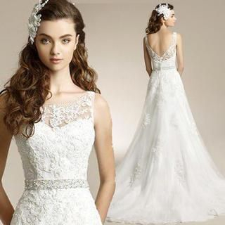 Angel Bridal Cutout-Back Lace Wedding Dress