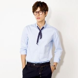 Button-Down Cotton Shirt with Scarf