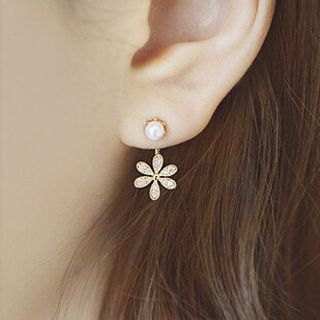 maxine CZ Flower Drop Earrings