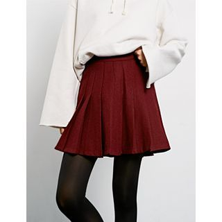 FROMBEGINNING Pleated A-Line Mini Skirt