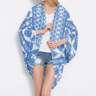 Chicsense Patterned Loose-Fit Jacket