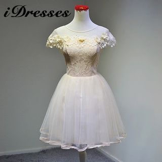idresses Off-shoulder Mesh Panel Bridesmaid Dress