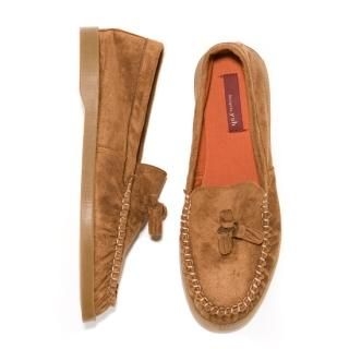 Faux-Suede Tassel-Accent Loafers