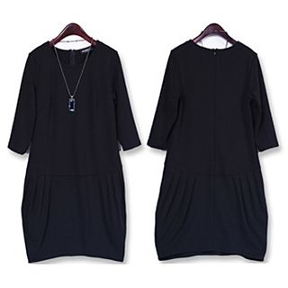 AGA Plain Long-Sleeve Dress