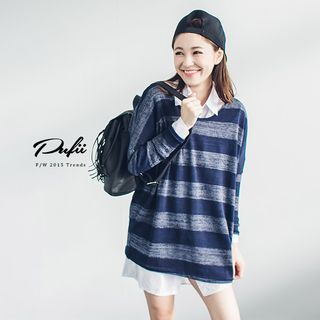 PUFII Striped Knit Top