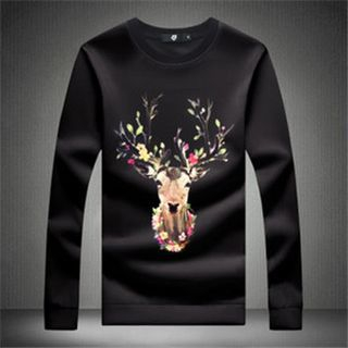 Alvicio Deer Printed Pullover