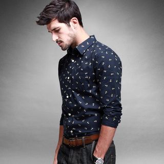 Quincy King Patterned Long-Sleeve Shirt
