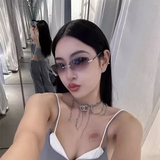 Rimless Metal Sunglasses