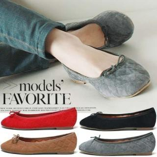 Reneve Quilted Faux-Suede Flats