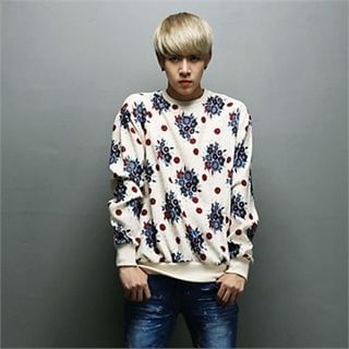 THE COVER Floral-Pattern Printing T-Shirt