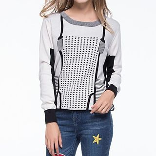 ISOL Dotted Pattern Knit Top