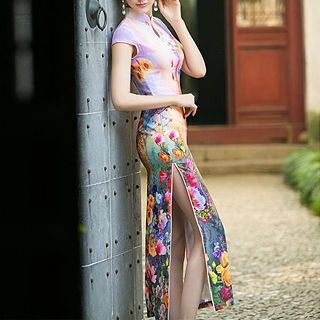 Janelle Qipao Floral Print Cheongsam