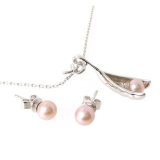 PikaPika Pea in the Pod Earrings and Necklace Set (Plum Pearl)