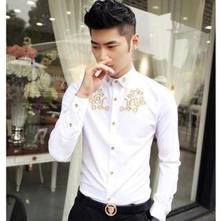 Fisen Long-Sleeve Embroidered Shirt