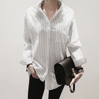 NANING9 Cotton Pinstripe Shirt