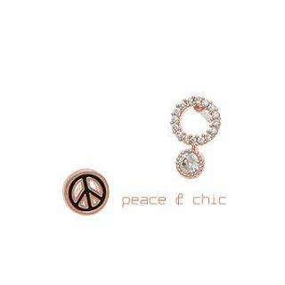 soo n soo Set: Rhinestone Drop Earring + Peach Earring