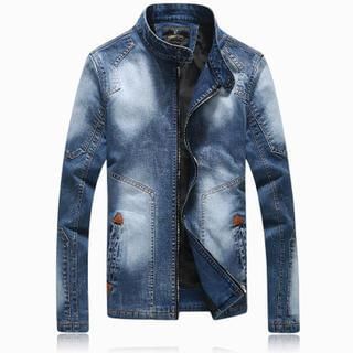 Bay Go Mall Denim Biker Jacket