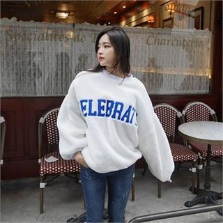 LIPHOP Lettering Furry Pullover