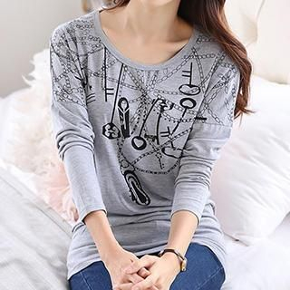 Adeline Long-Sleeve Print T-Shirt