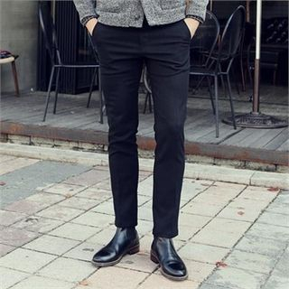 MITOSHOP Flap-Front Tapered Dress Pants