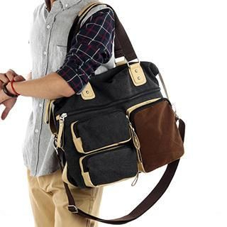 Moyyi Multi-Pocket Canvas Tote with Strap