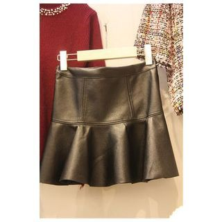 Ashlee A-Line Faux Leather Skirt