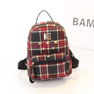 Bibiba Studded Plaid Mini Backpack