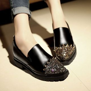 JY Shoes Studded Slip Ons