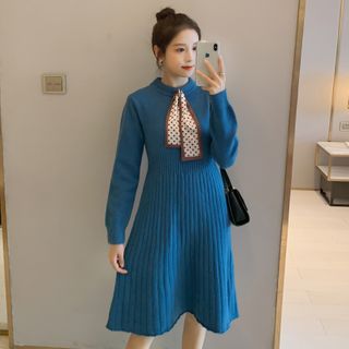 Maternity Long-sleeve Knit A-line Dress