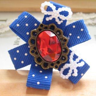 Fit-to-Kill Hand made Elegant red diamond with blue spot cotton ring
