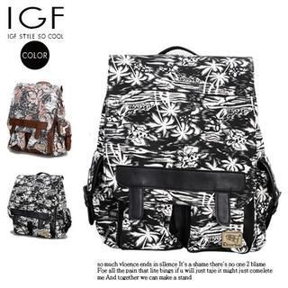 I Go Fashion Double Buckled Floral Printed Canvas Backpack