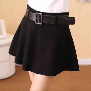 Blue Court A-Line Skirt with Belt