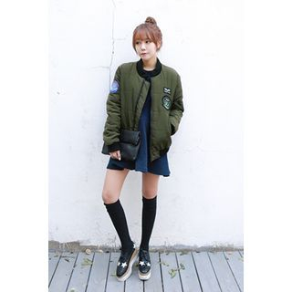 migunstyle Appliqu  Flight Jacket